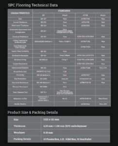 spc flooring technical data