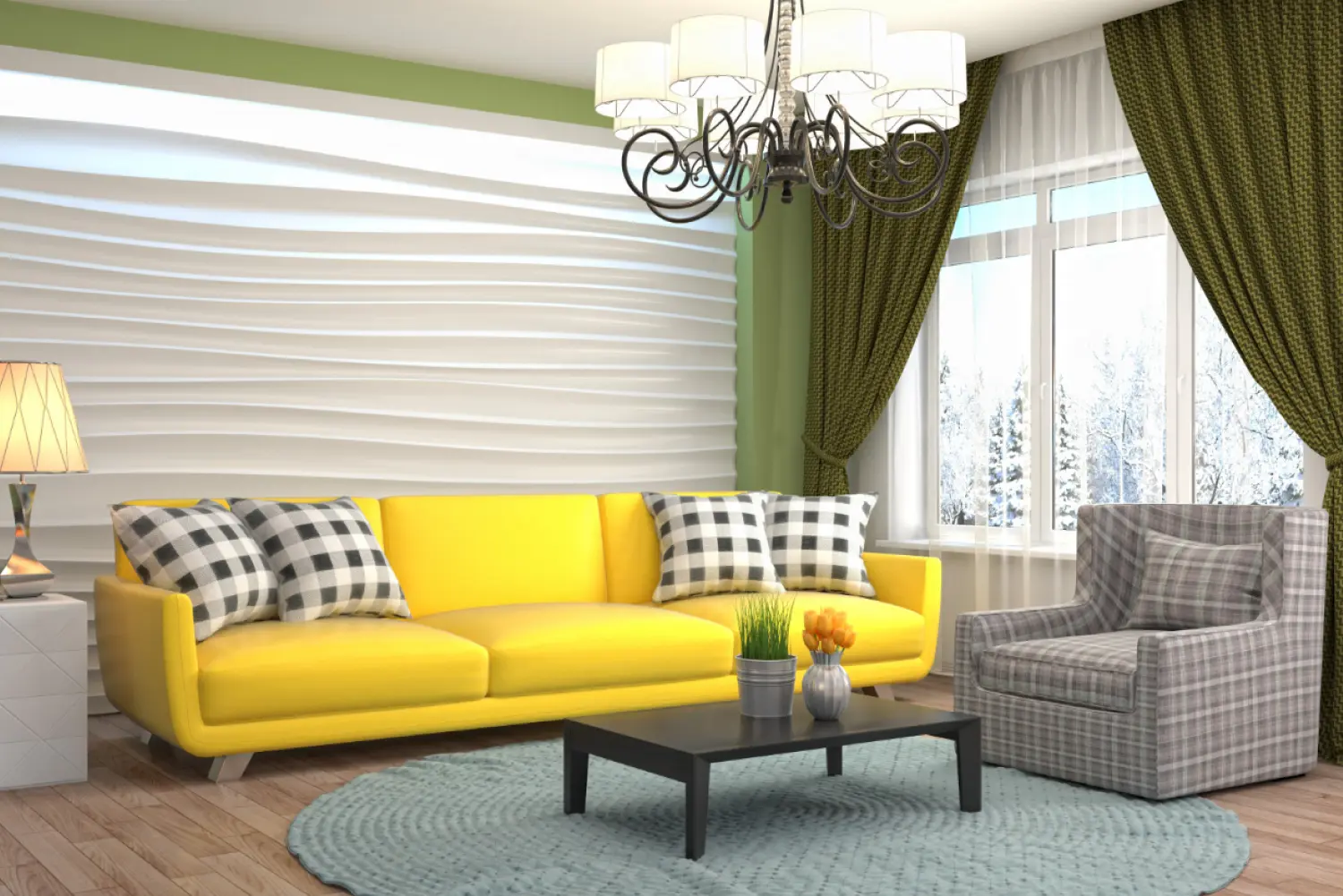 beutiful curtains with blinds